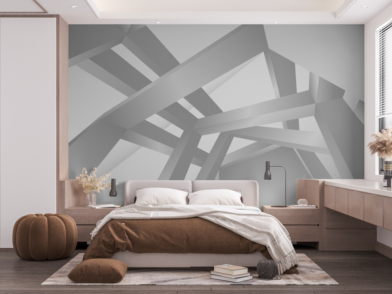 Fotobehang gang met een helder geometrisch patroon