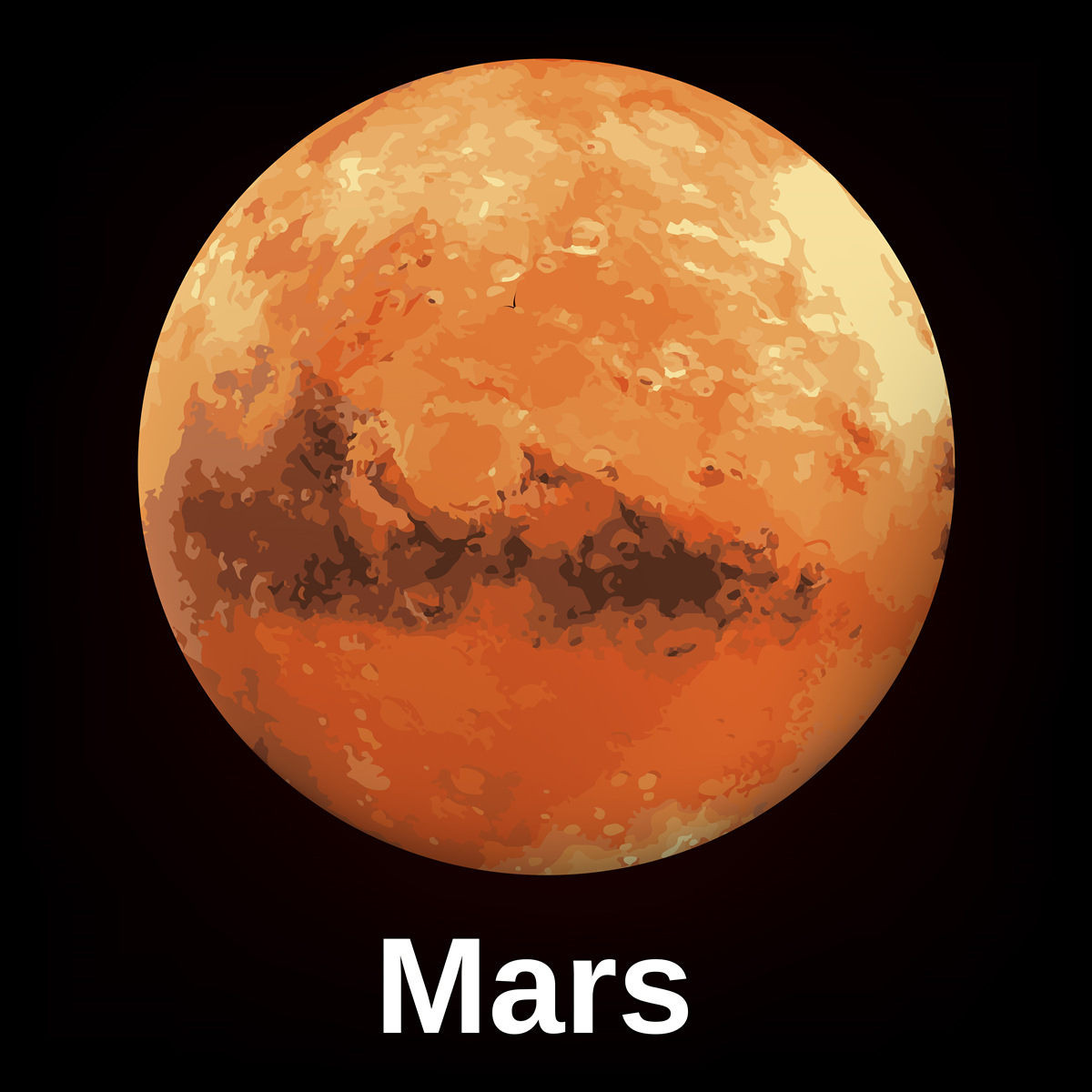 Fotobehang de planeet mars nader bekeken