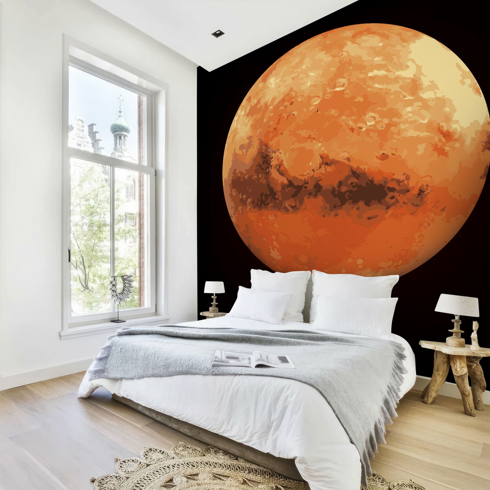 Fotobehang de planeet mars nader bekeken