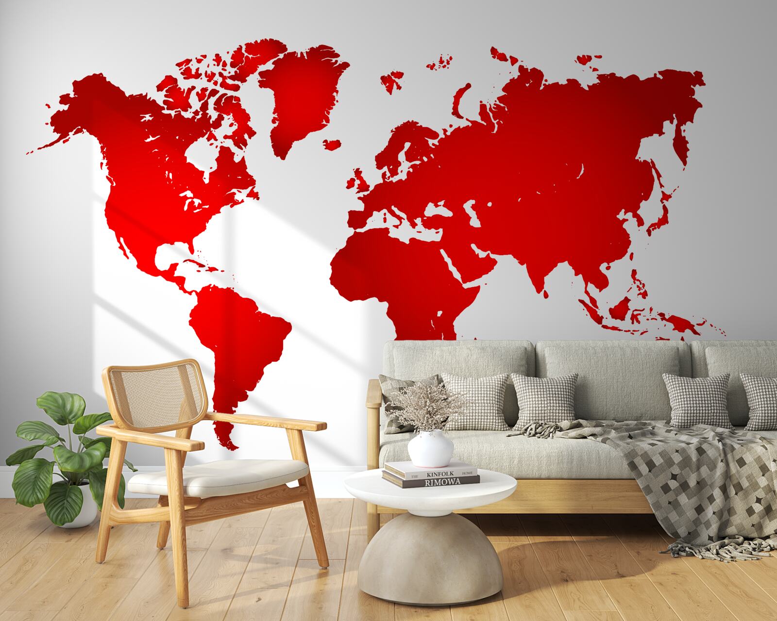 Fotobehang rode wereldkaart
