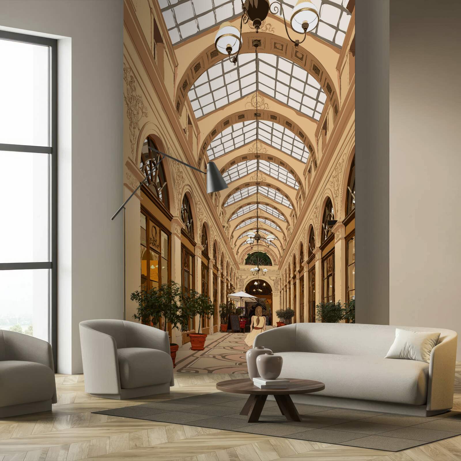 Fotobehang transparante gang