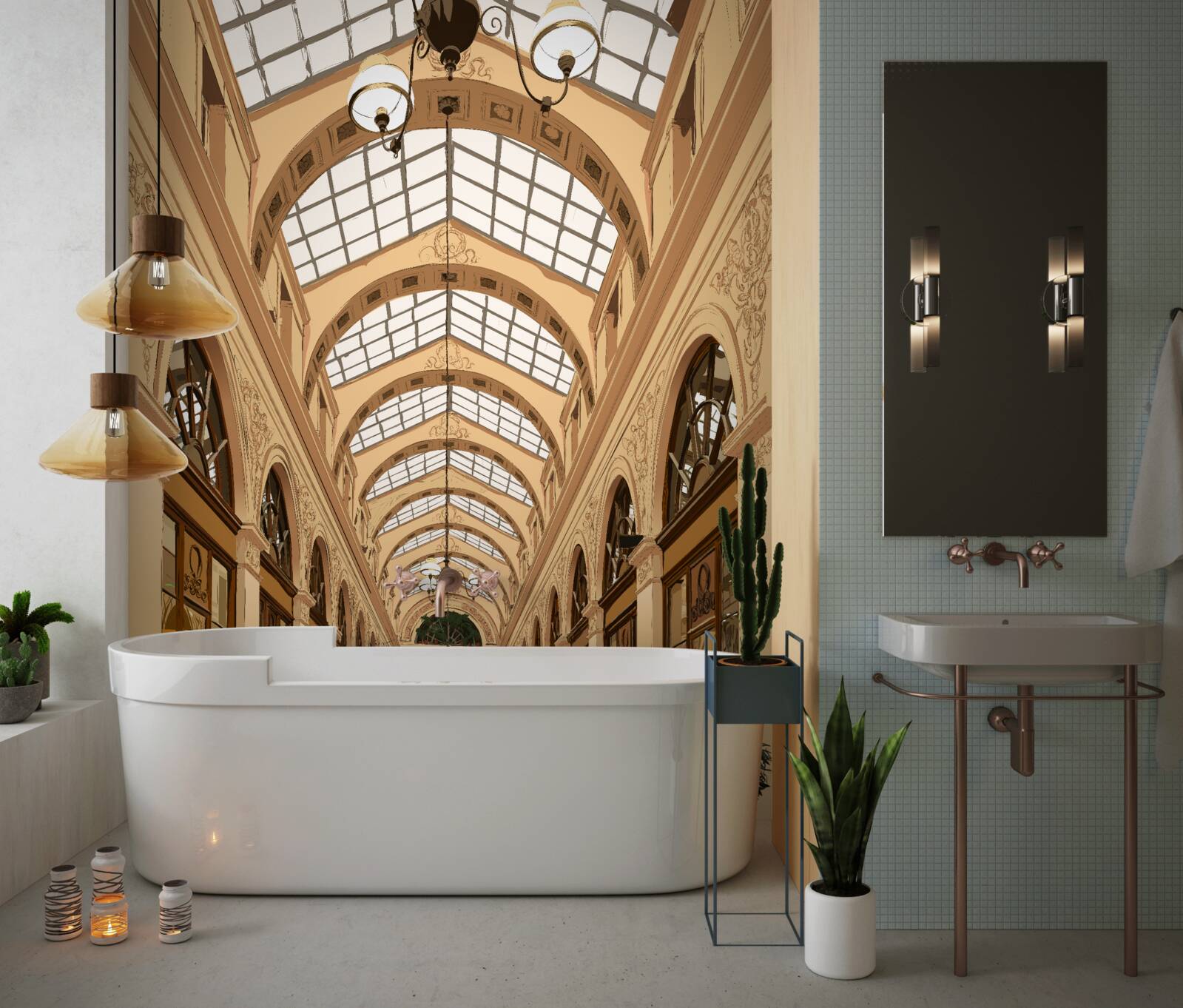 Fotobehang transparante gang