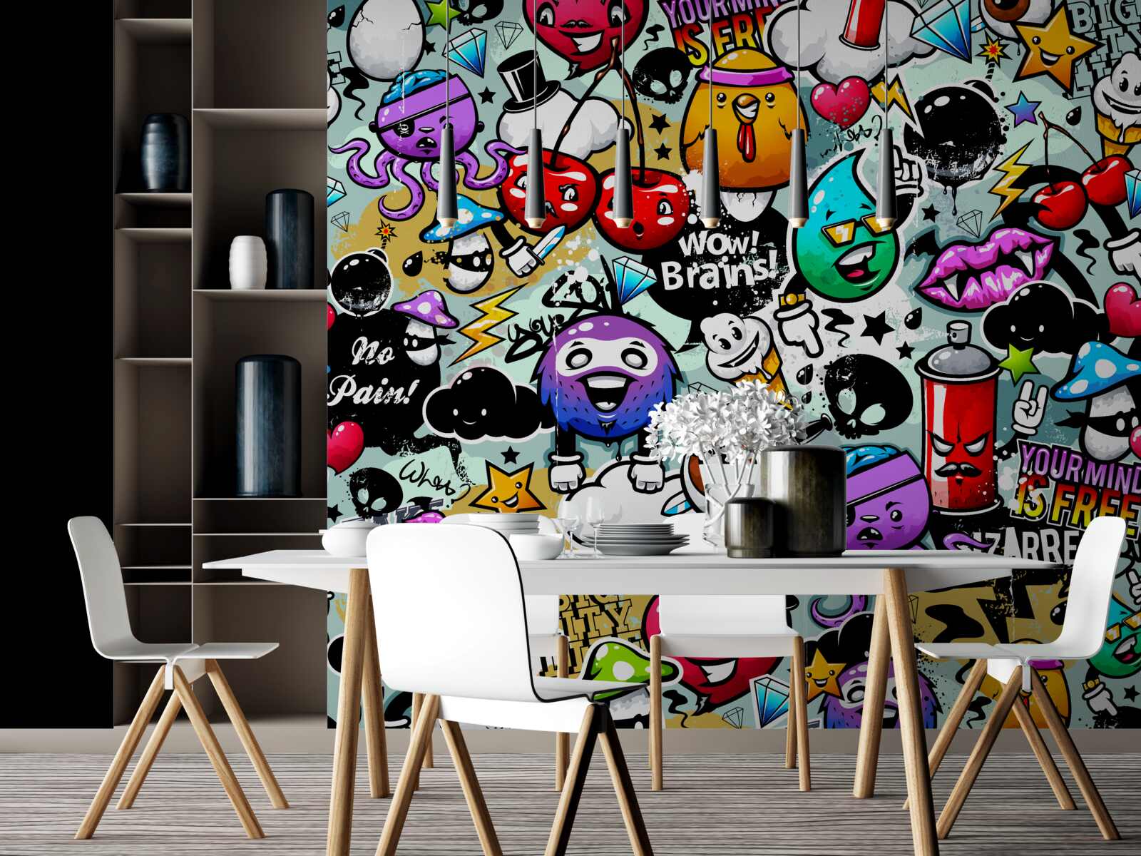 Fotobehang levendige straatkunst