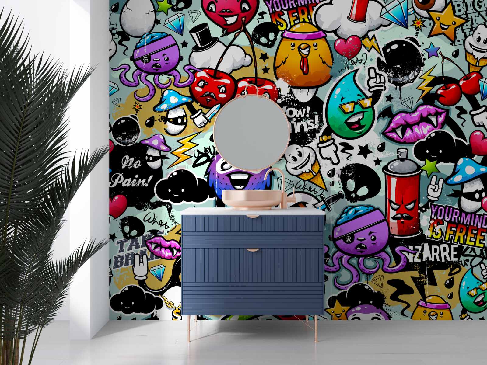 Fotobehang levendige straatkunst