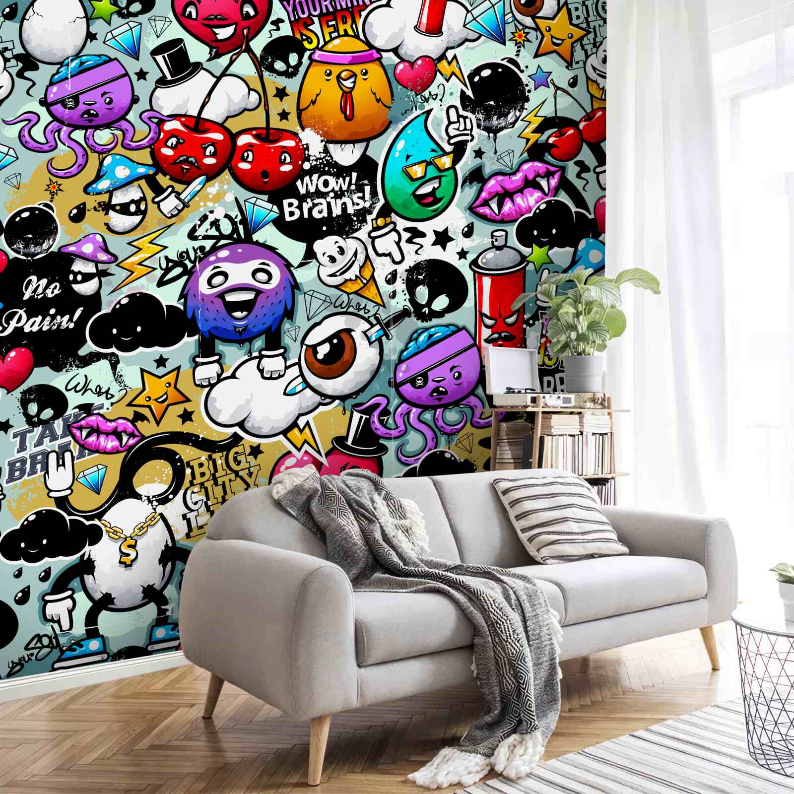 Fotobehang levendige straatkunst