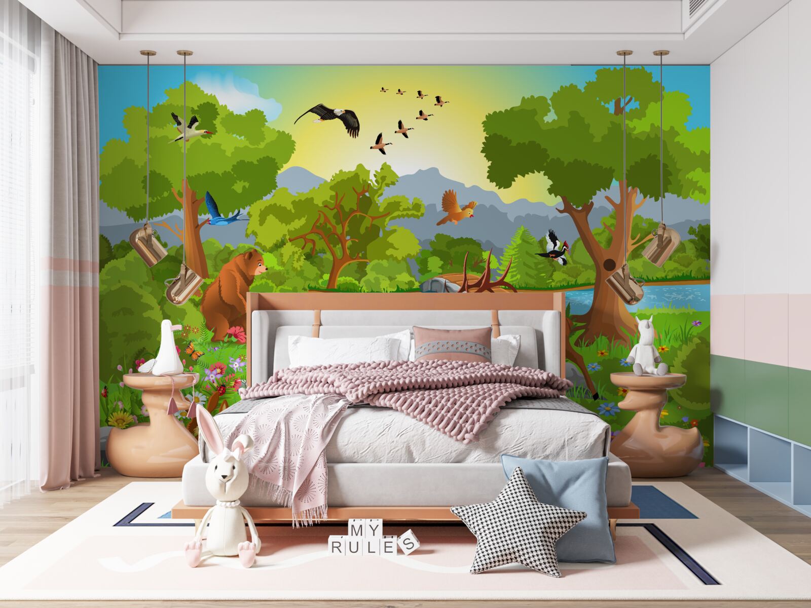 Fotobehang wezens in de wei