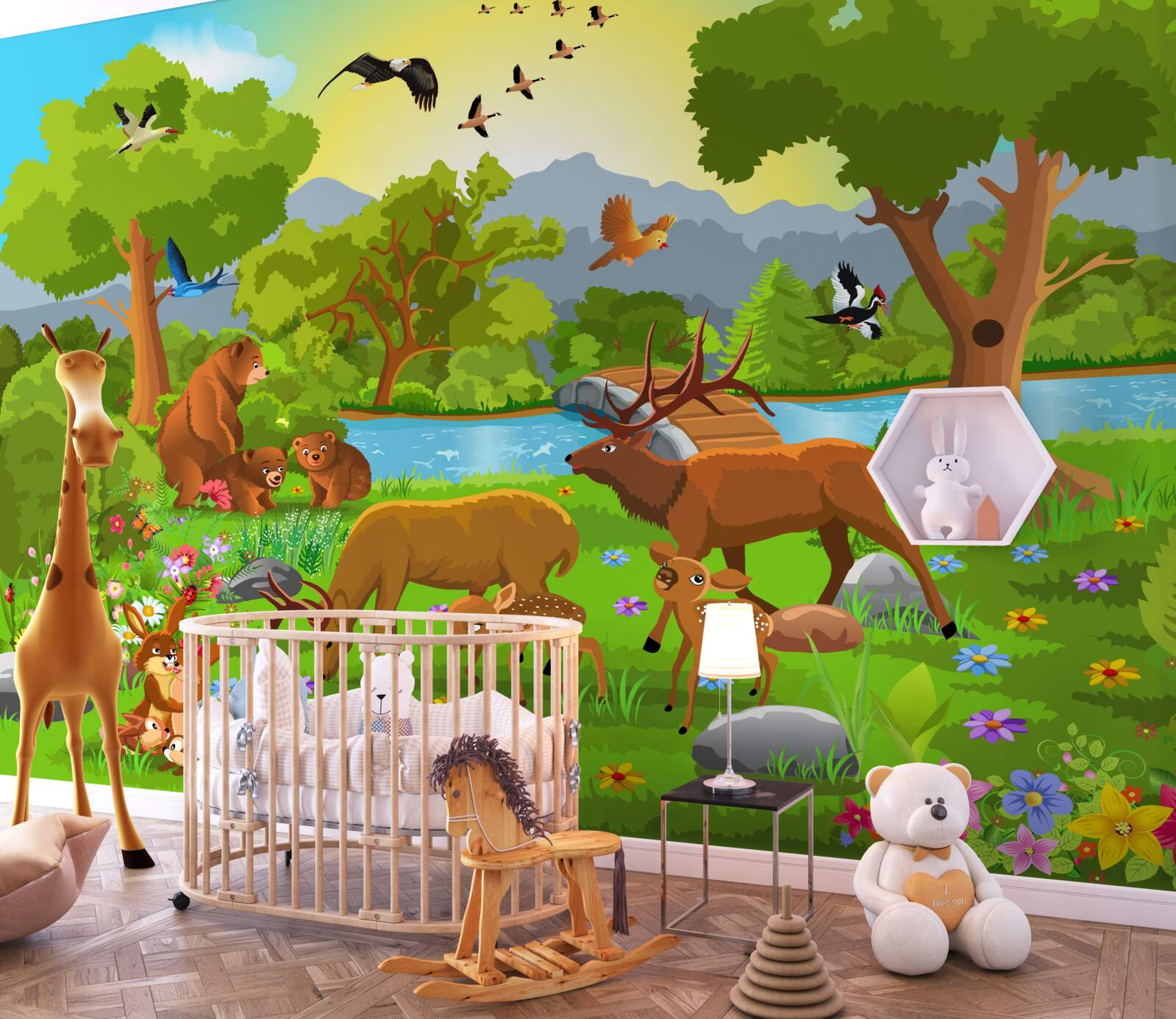 Fotobehang wezens in de wei