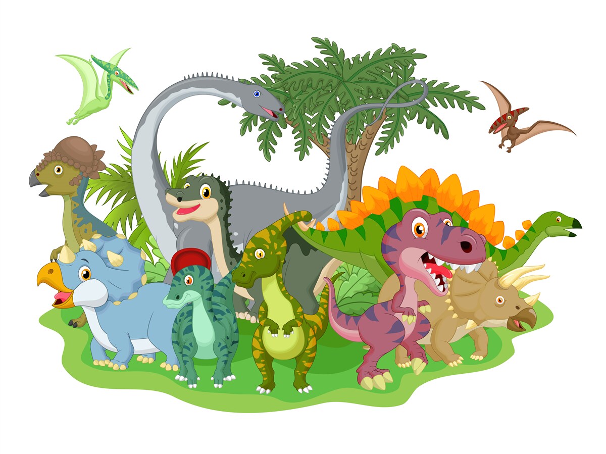 Fotobehang dinosaurussen met een glimlach