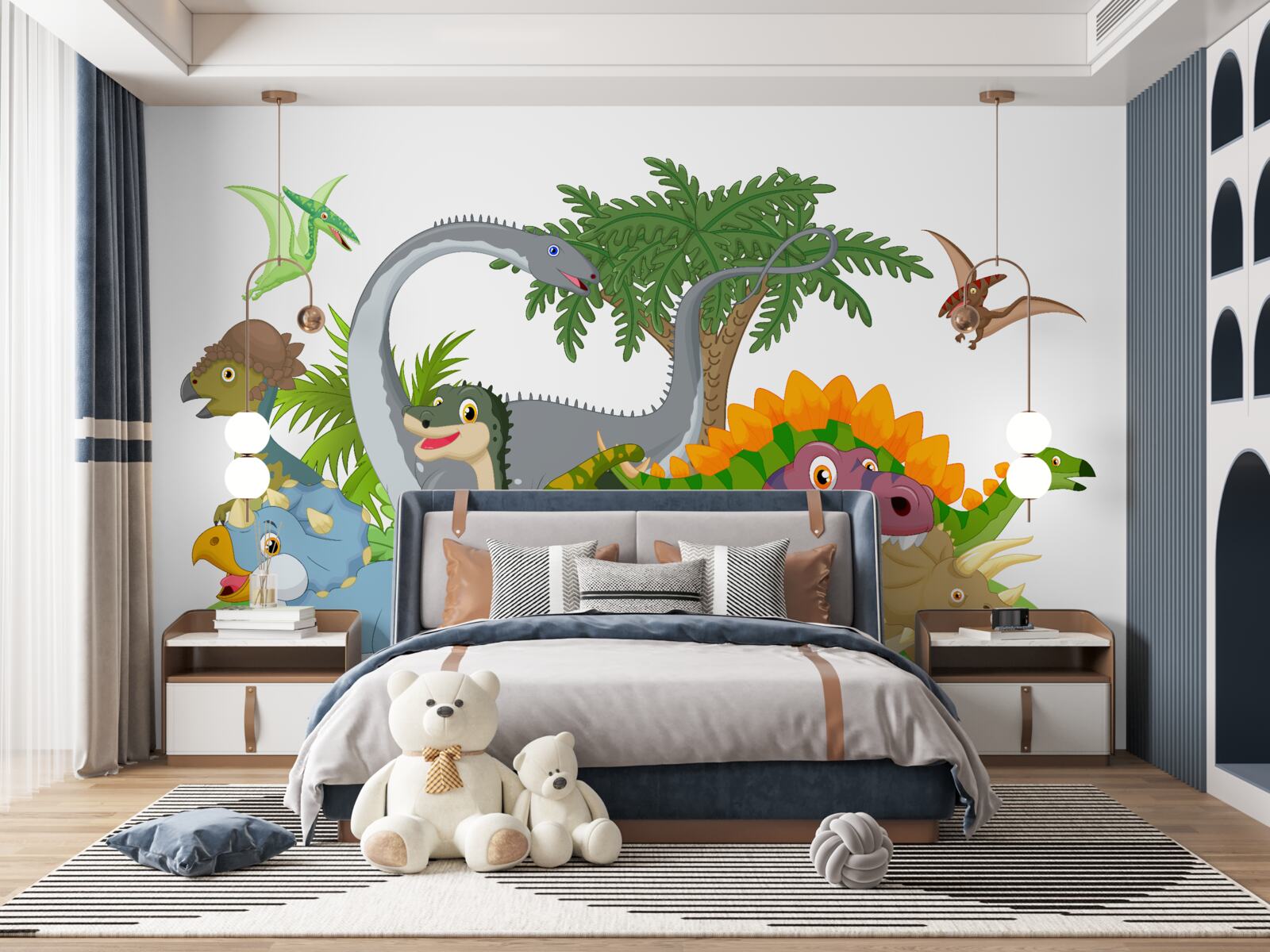 Fotobehang dinosaurussen met een glimlach