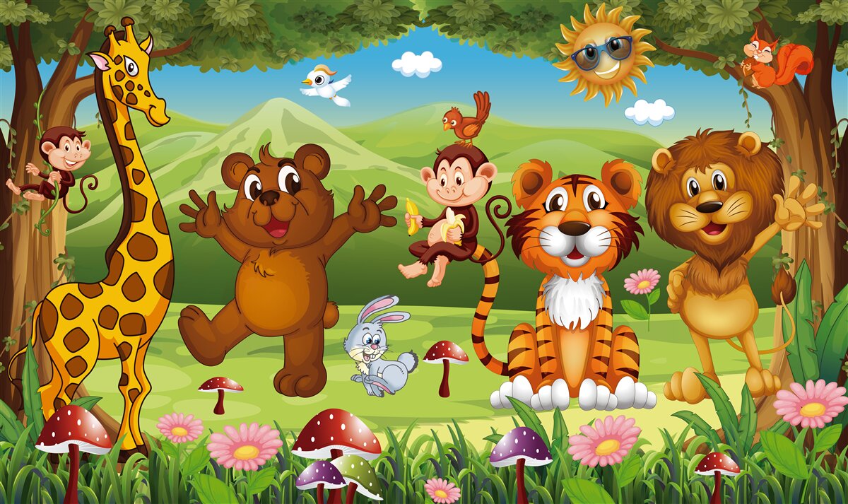 Fotobehang dieren in de wei