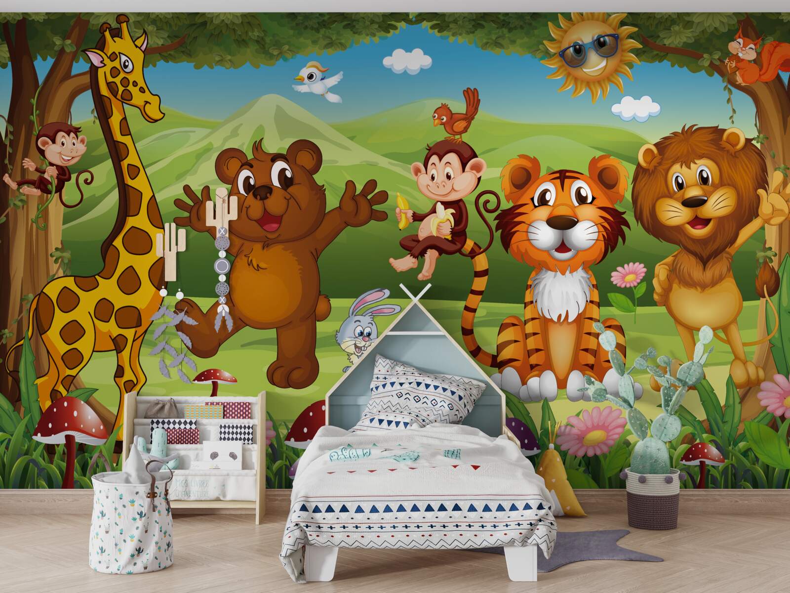 Fotobehang dieren in de wei