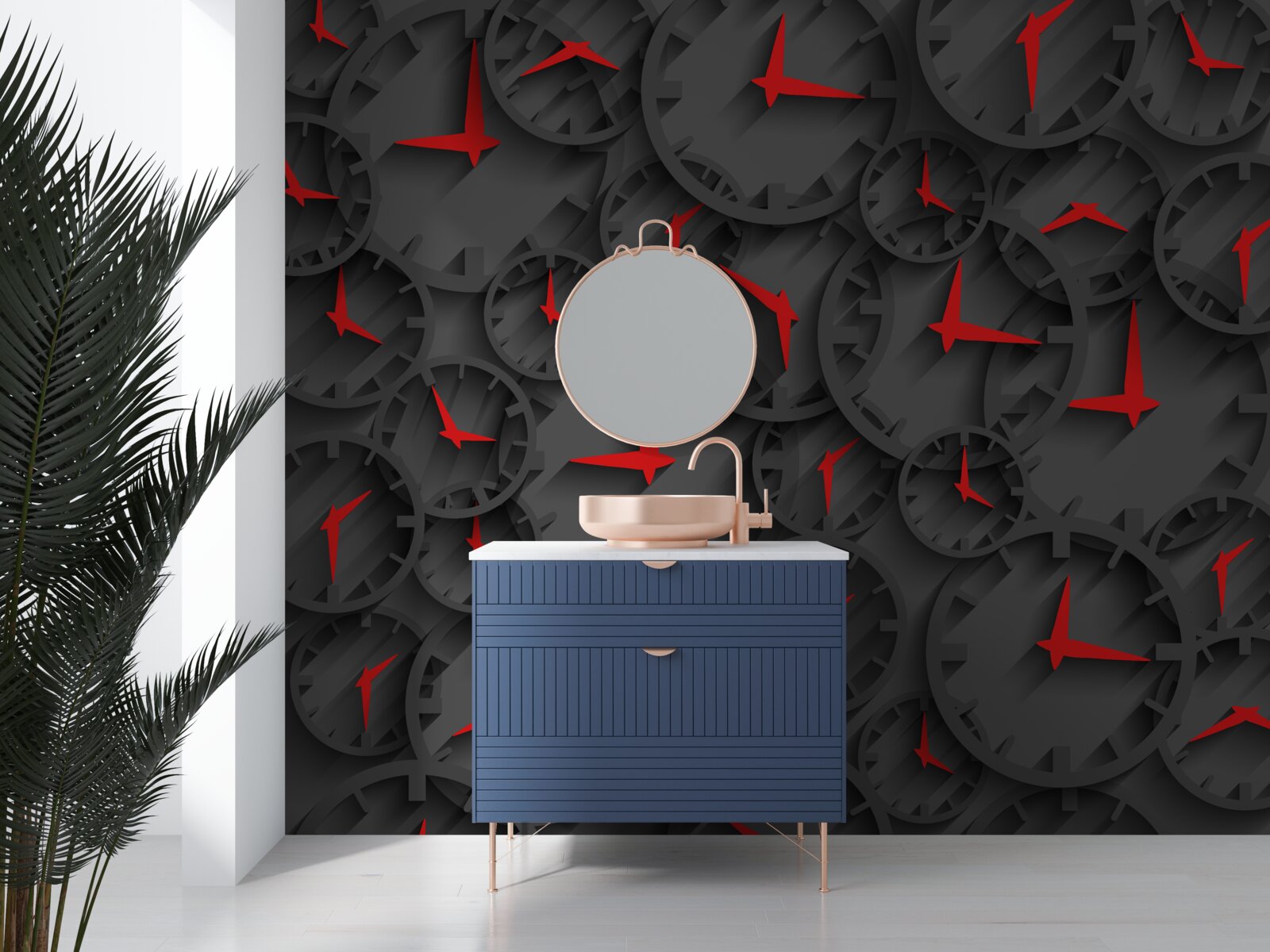 Fotobehang timespies met robijnrode indicatoren