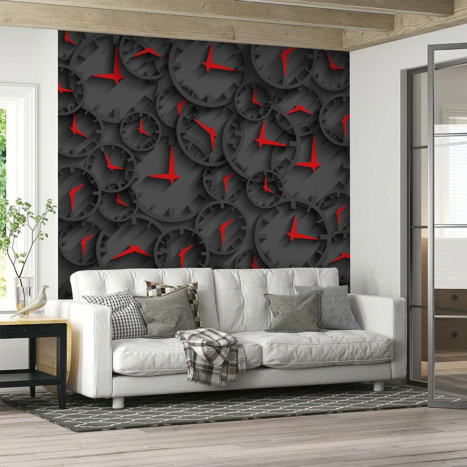 Fotobehang timespies met robijnrode indicatoren