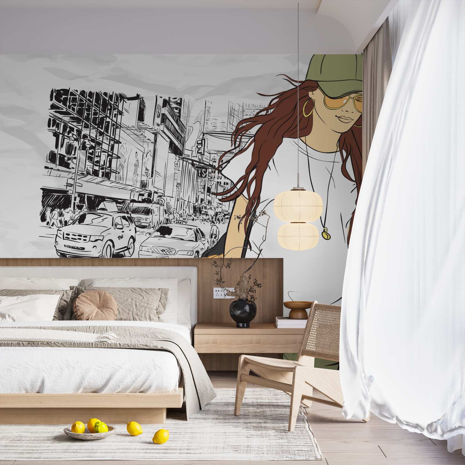 Fotobehang stijlvol en aantrekkelijk meisje