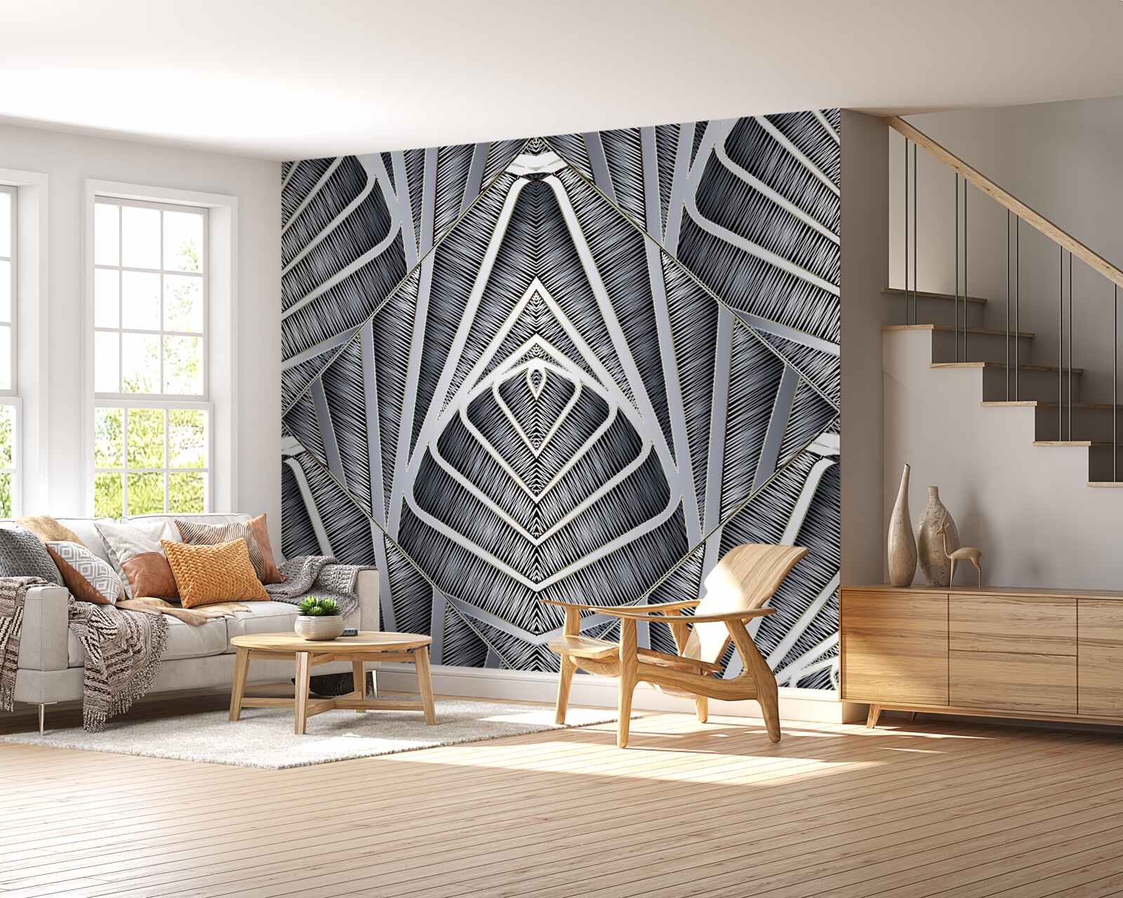 Fotobehang abstract bladpatroon