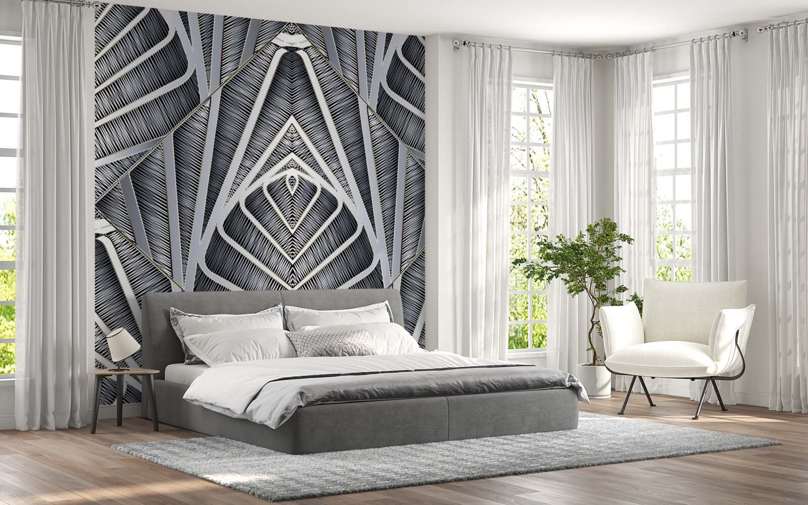 Fotobehang abstract bladpatroon