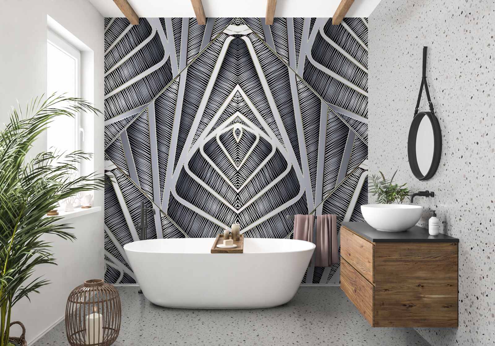 Fotobehang abstract bladpatroon