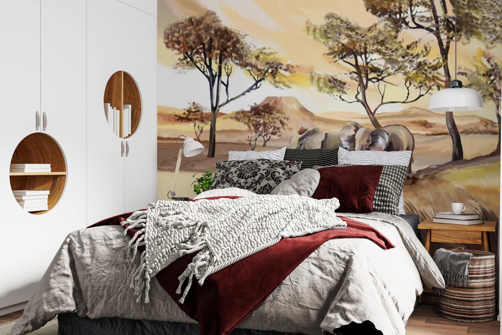 Fotobehang olifantenreis met het gezin