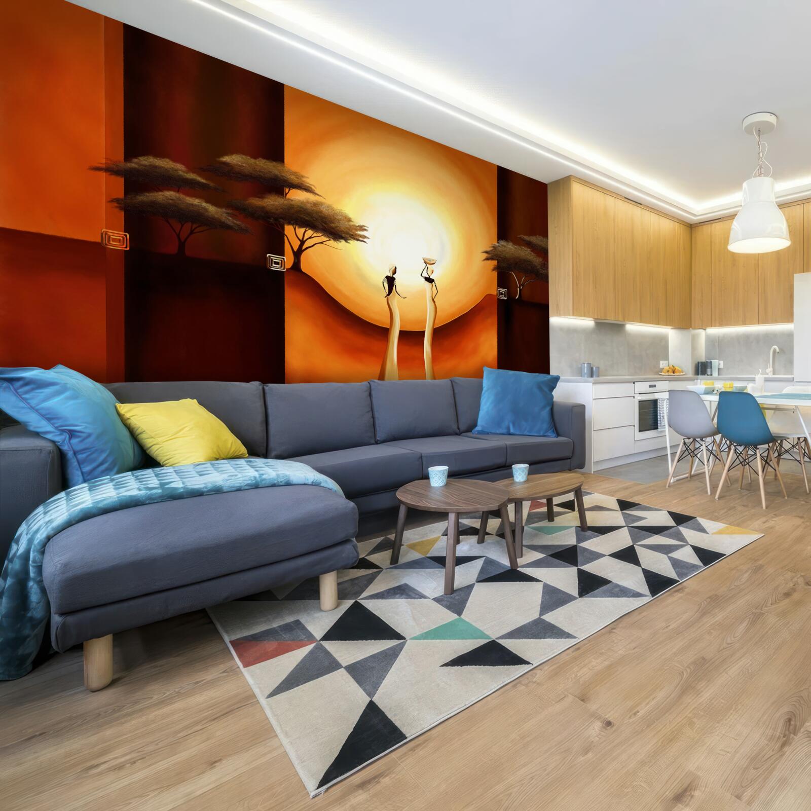 Fotobehang zonsondergang in afrika