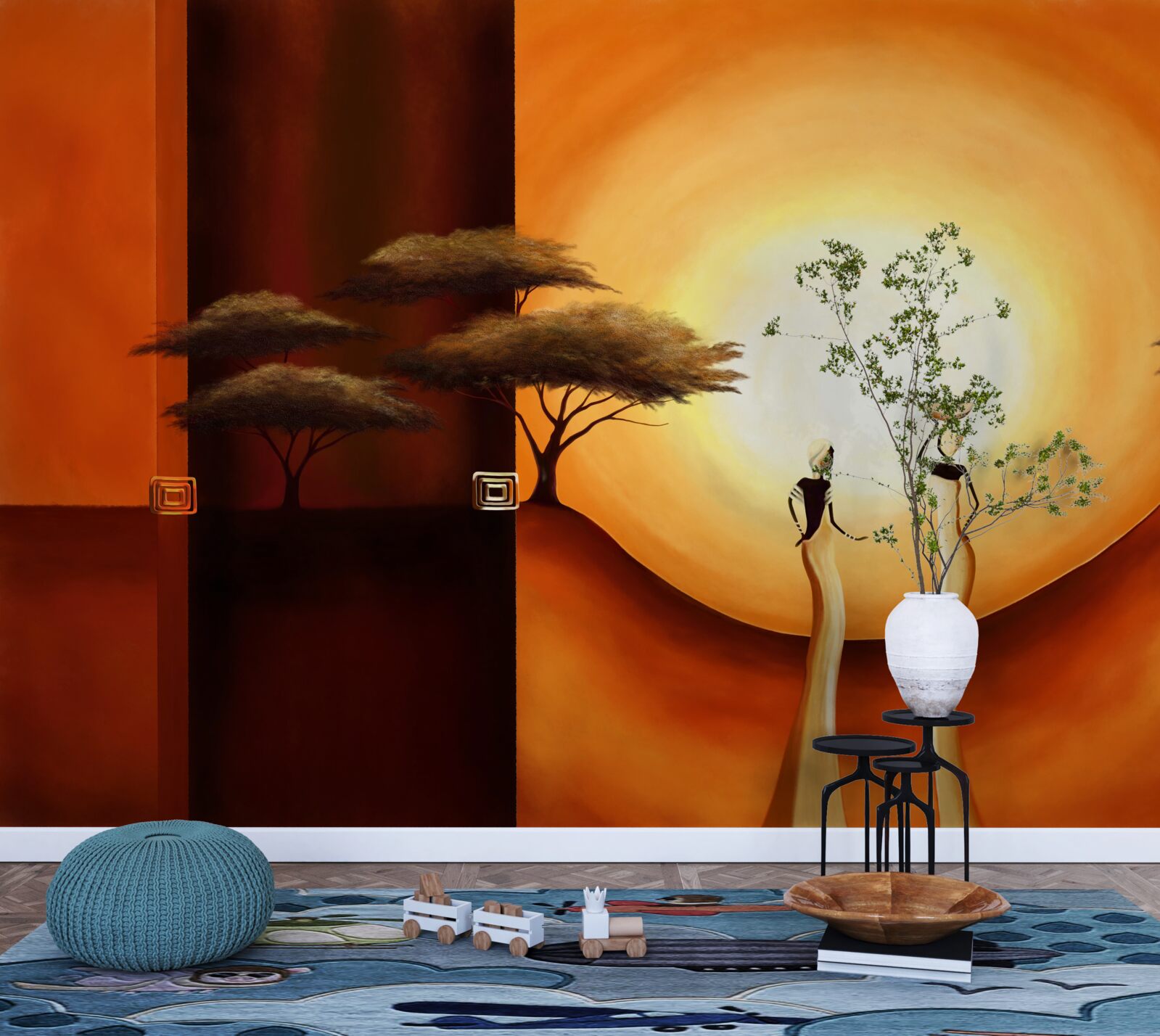 Fotobehang zonsondergang in afrika