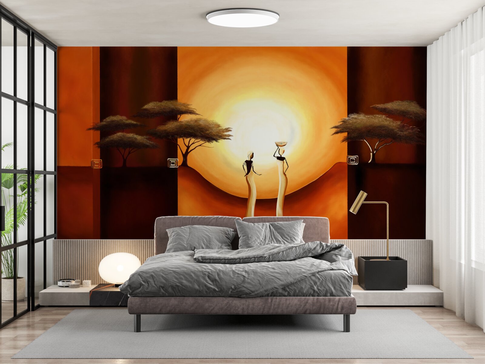 Fotobehang zonsondergang in afrika