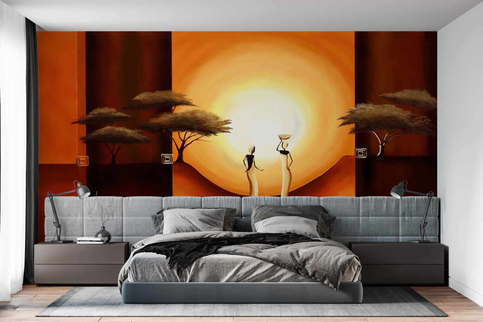 Fotobehang zonsondergang in afrika