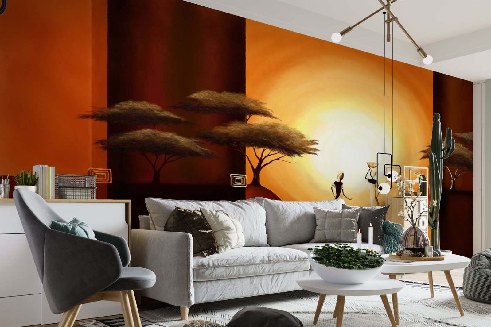 Fotobehang zonsondergang in afrika