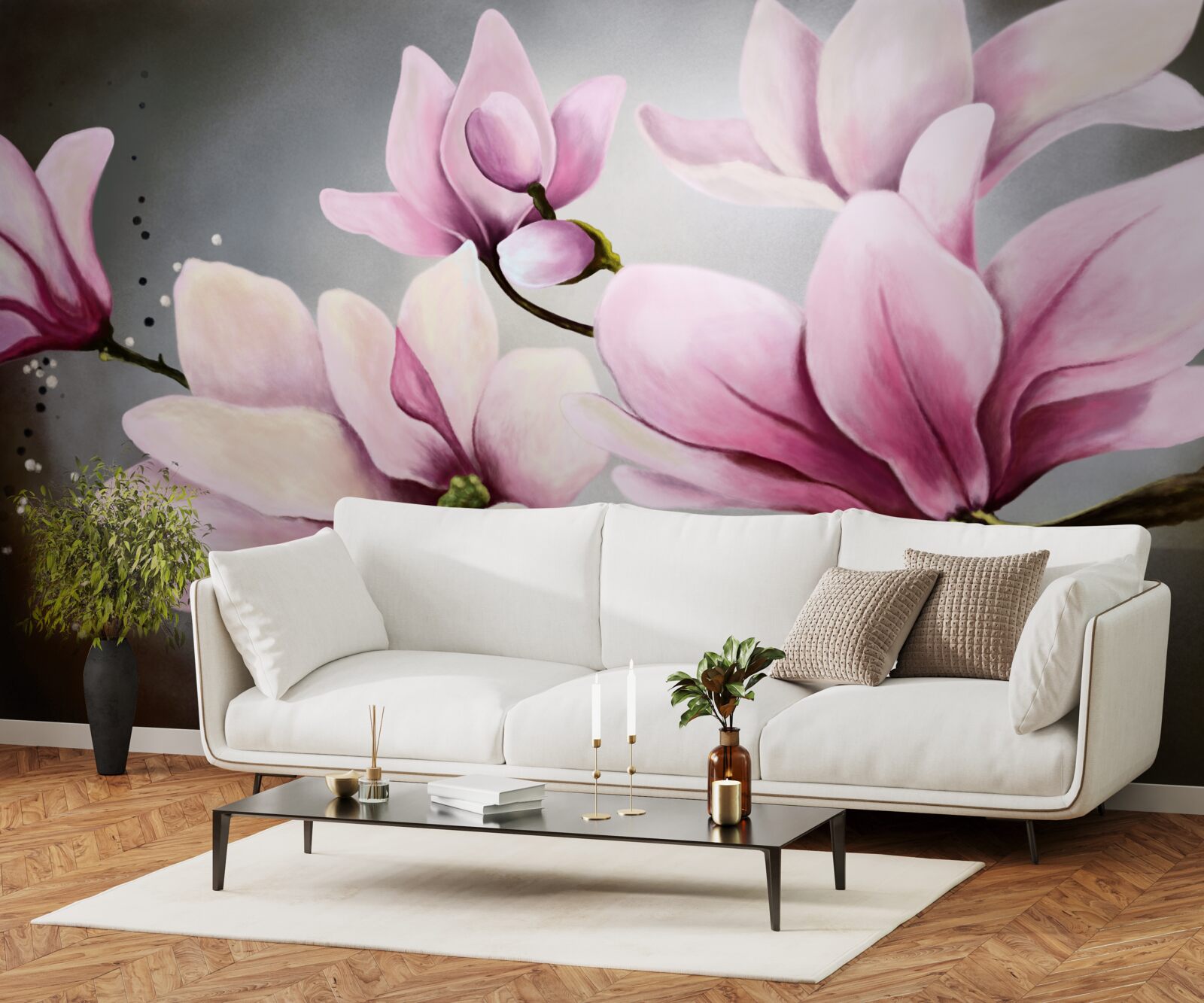 Fotobehang magnolia's met een subtiel aroma