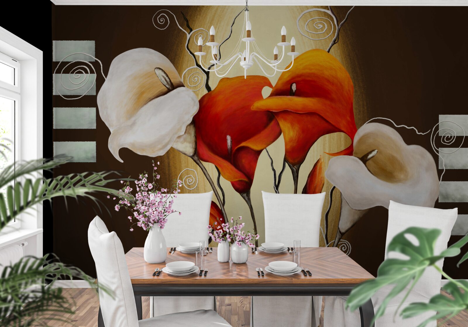 Fotobehang rode en witte kalebas