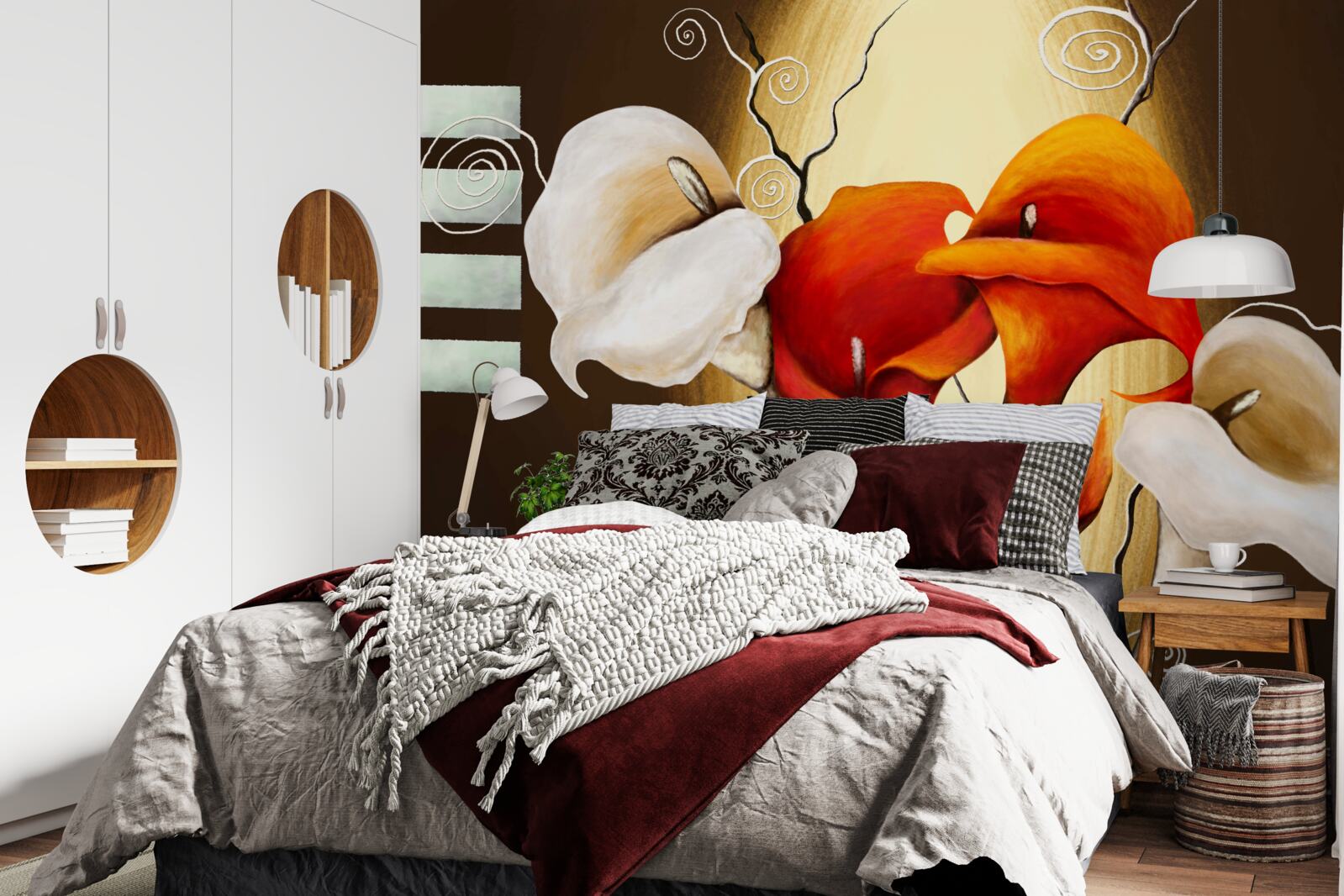 Fotobehang rode en witte kalebas