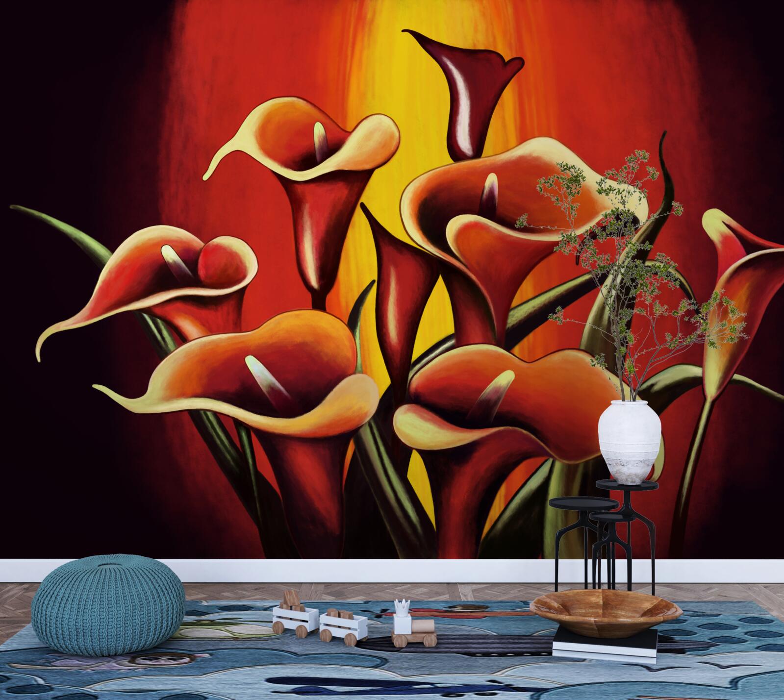 Fotobehang vuurbloeiende callae