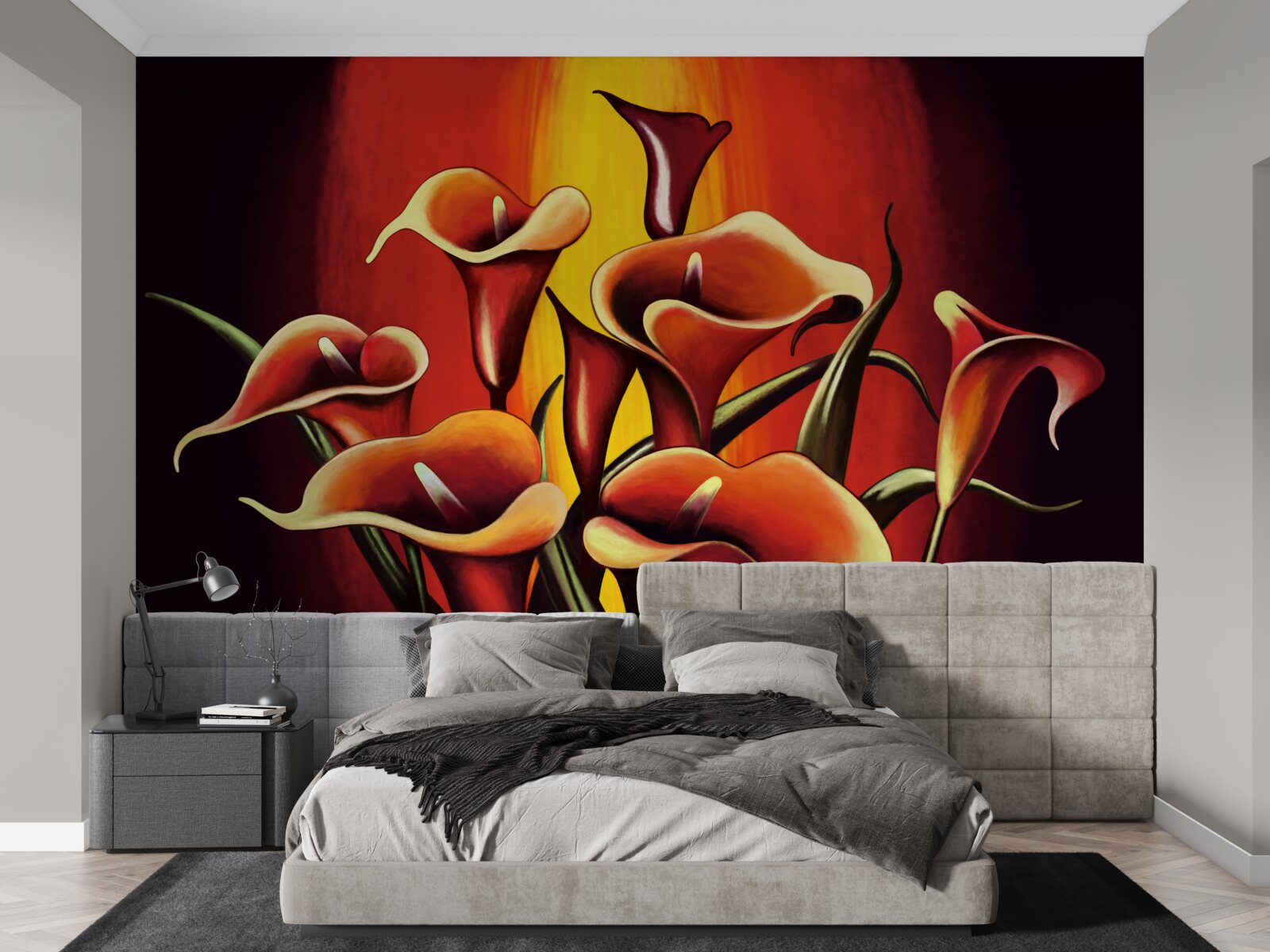 Fotobehang vuurbloeiende callae