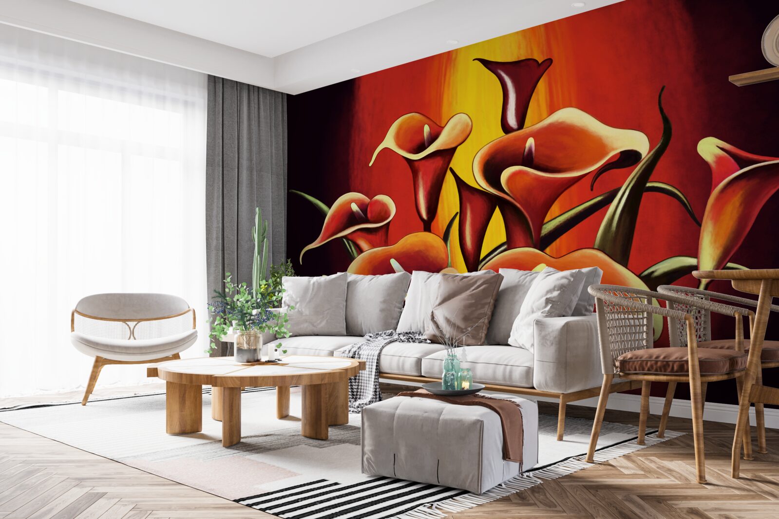 Fotobehang vuurbloeiende callae