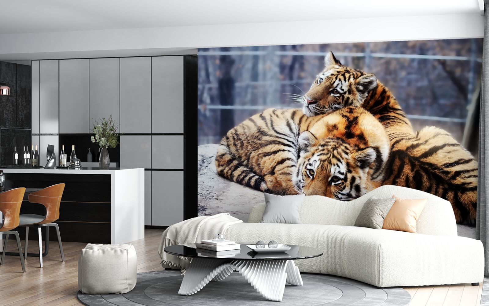 Fotobehang Slapende tijgers hebben schoonheid