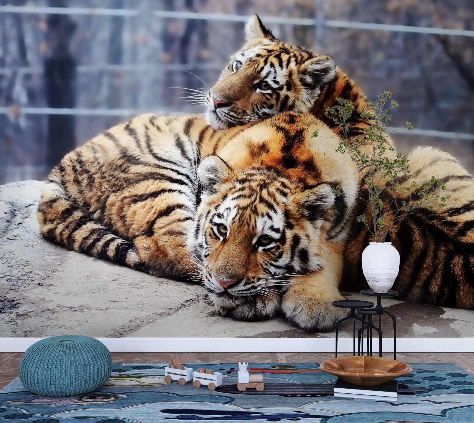 Fotobehang Slapende tijgers hebben schoonheid