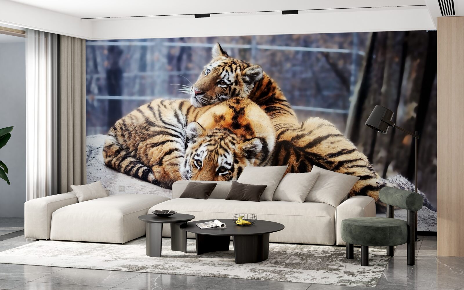 Fotobehang Slapende tijgers hebben schoonheid