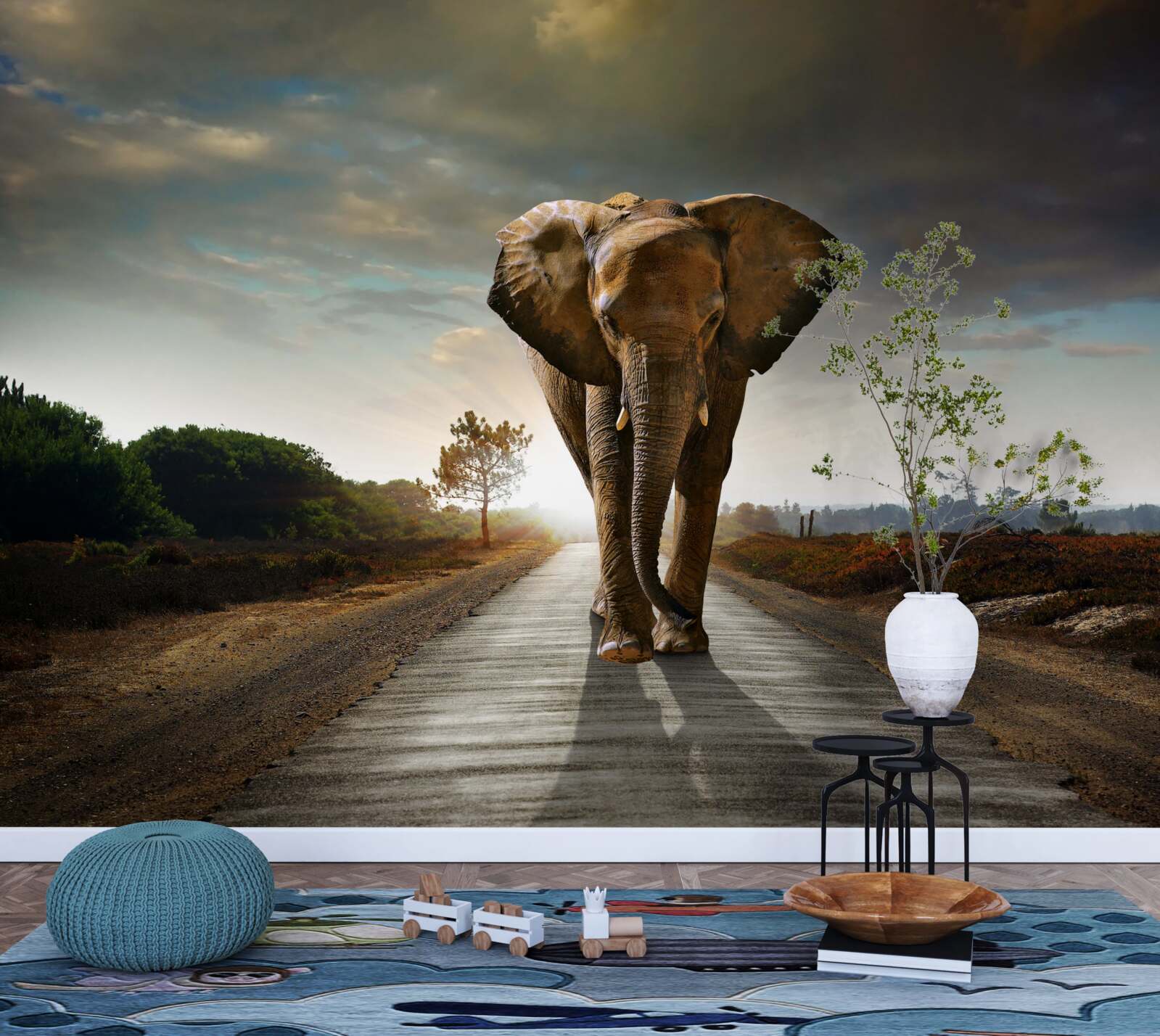 Fotobehang de reis van de olifant gaat verder