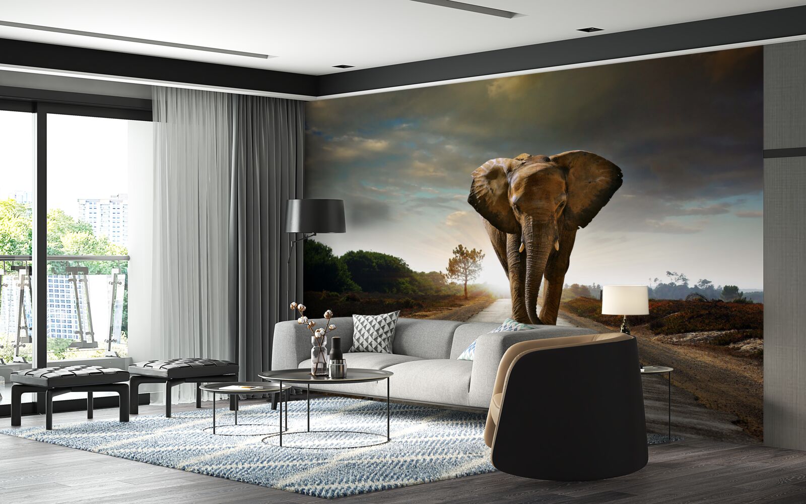 Fotobehang de reis van de olifant gaat verder