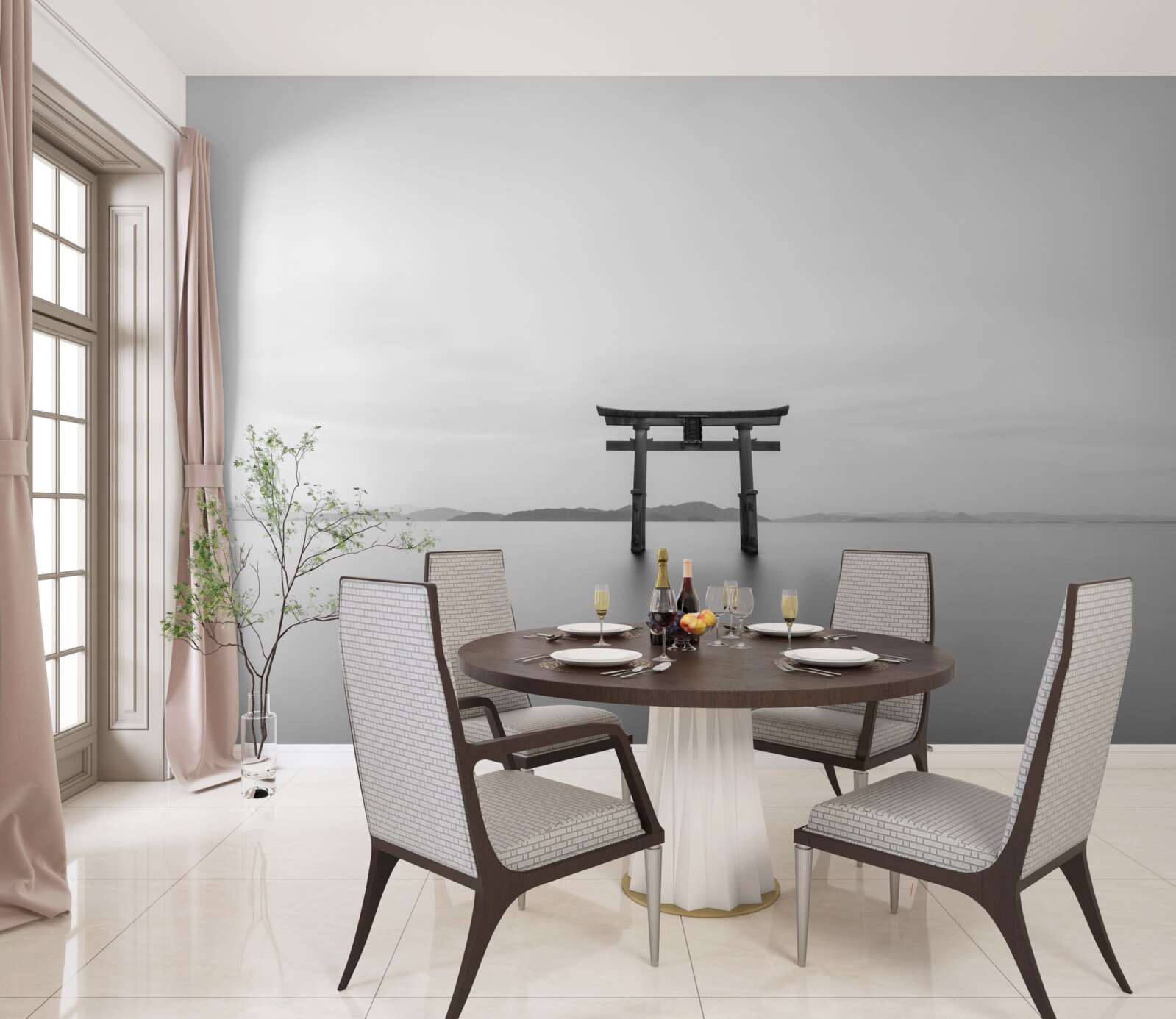 Fotobehang tori gate in de oceaan