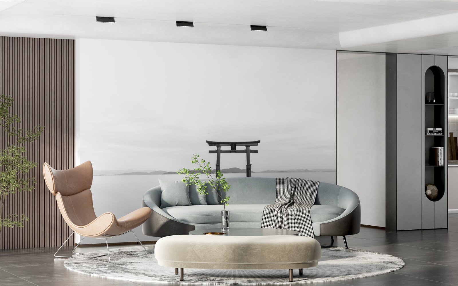 Fotobehang tori gate in de oceaan