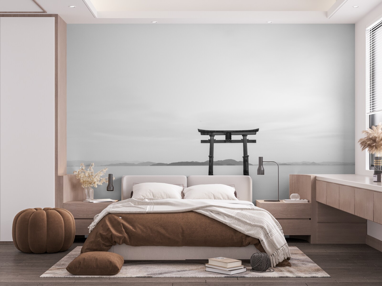 Fotobehang tori gate in de oceaan