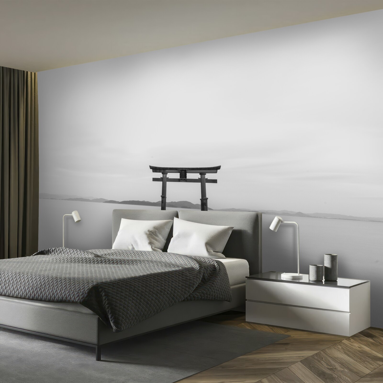 Fotobehang tori gate in de oceaan