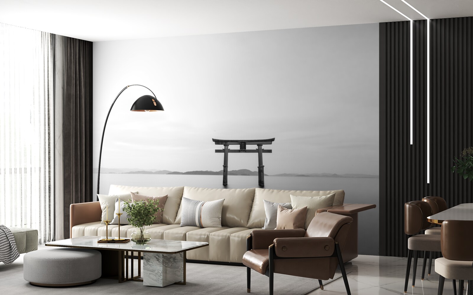 Fotobehang tori gate in de oceaan