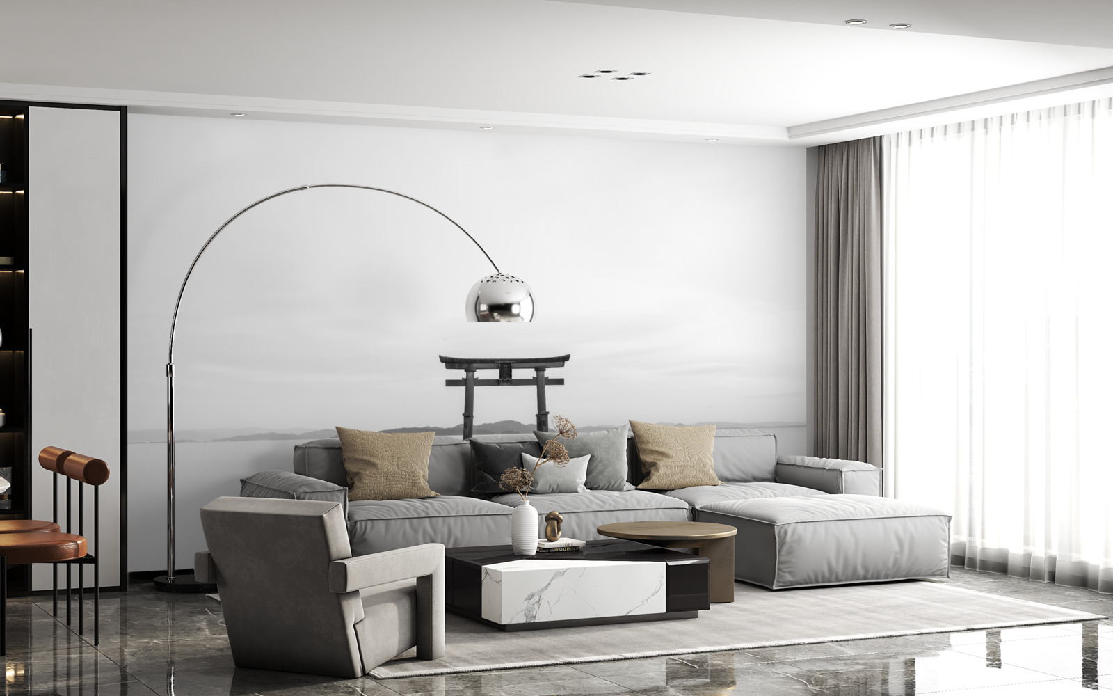 Fotobehang tori gate in de oceaan