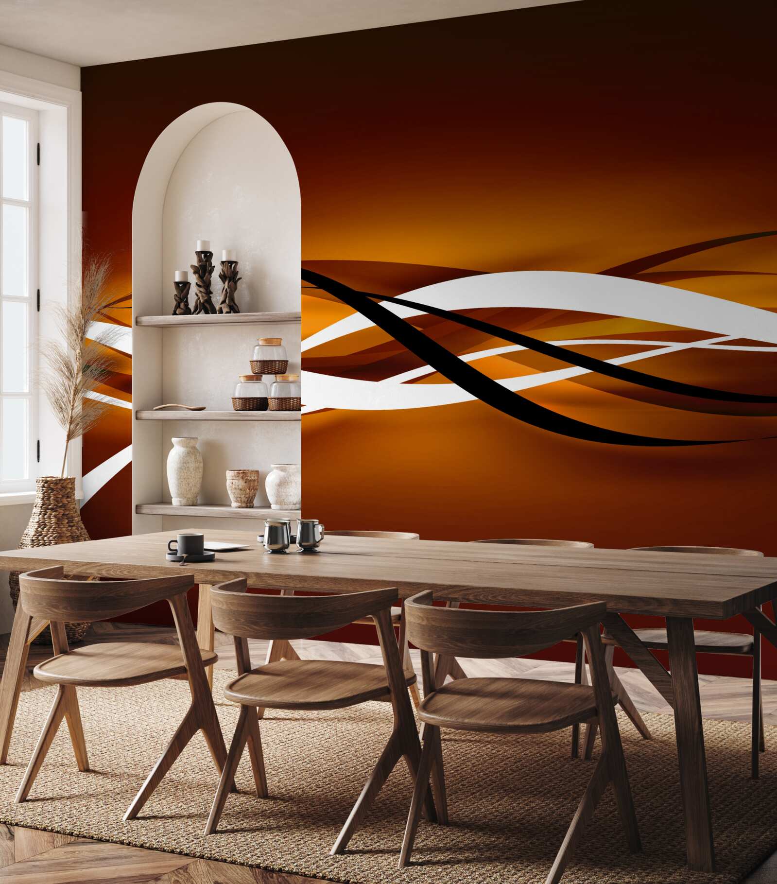 Fotobehang eindeloze bronzen paden