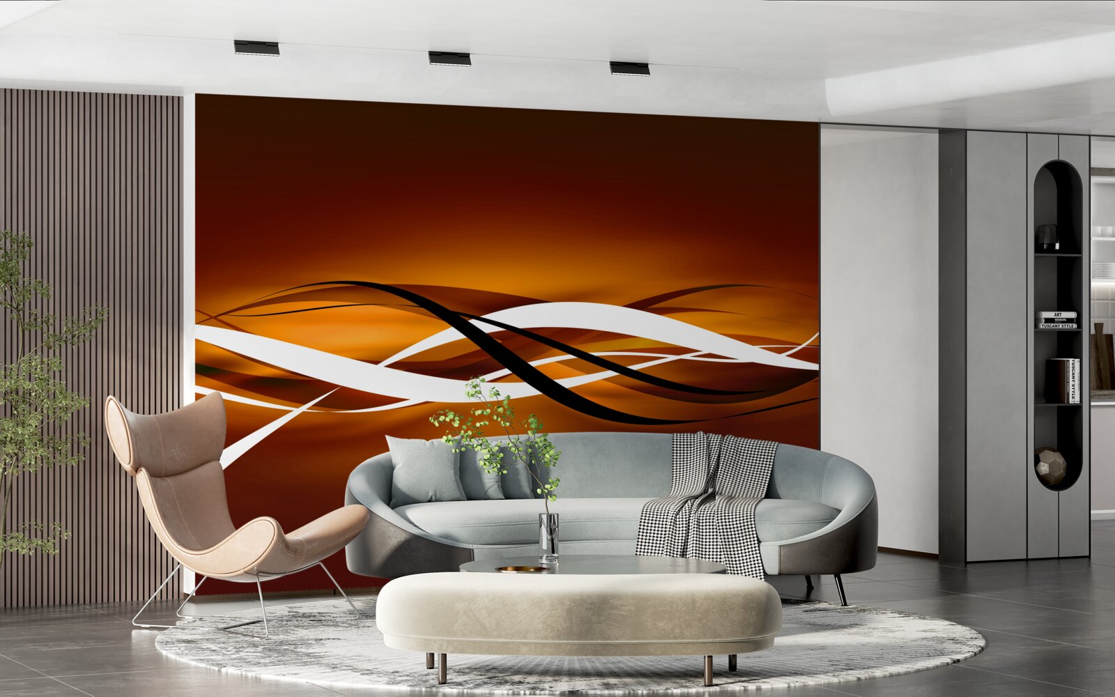 Fotobehang eindeloze bronzen paden