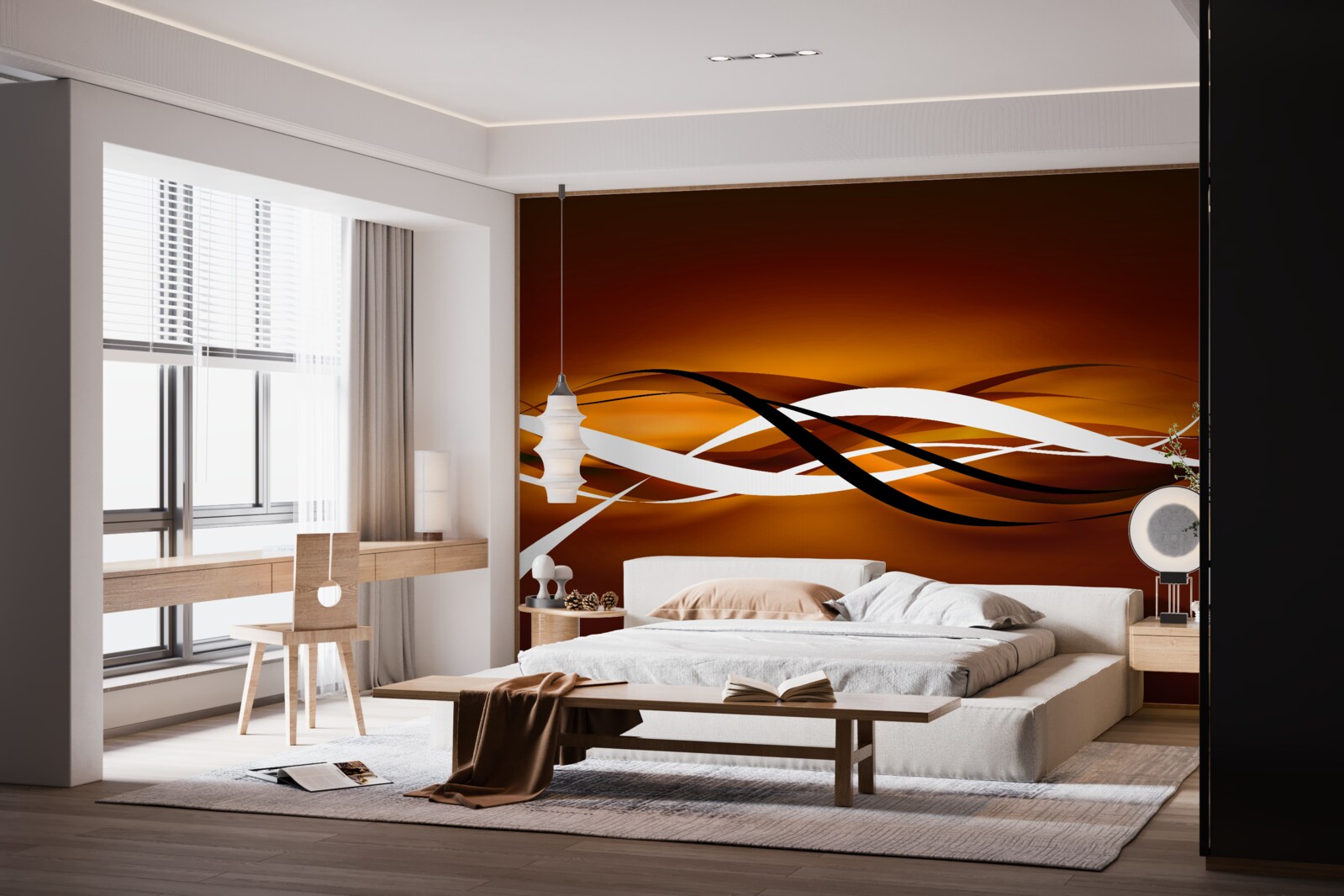 Fotobehang eindeloze bronzen paden