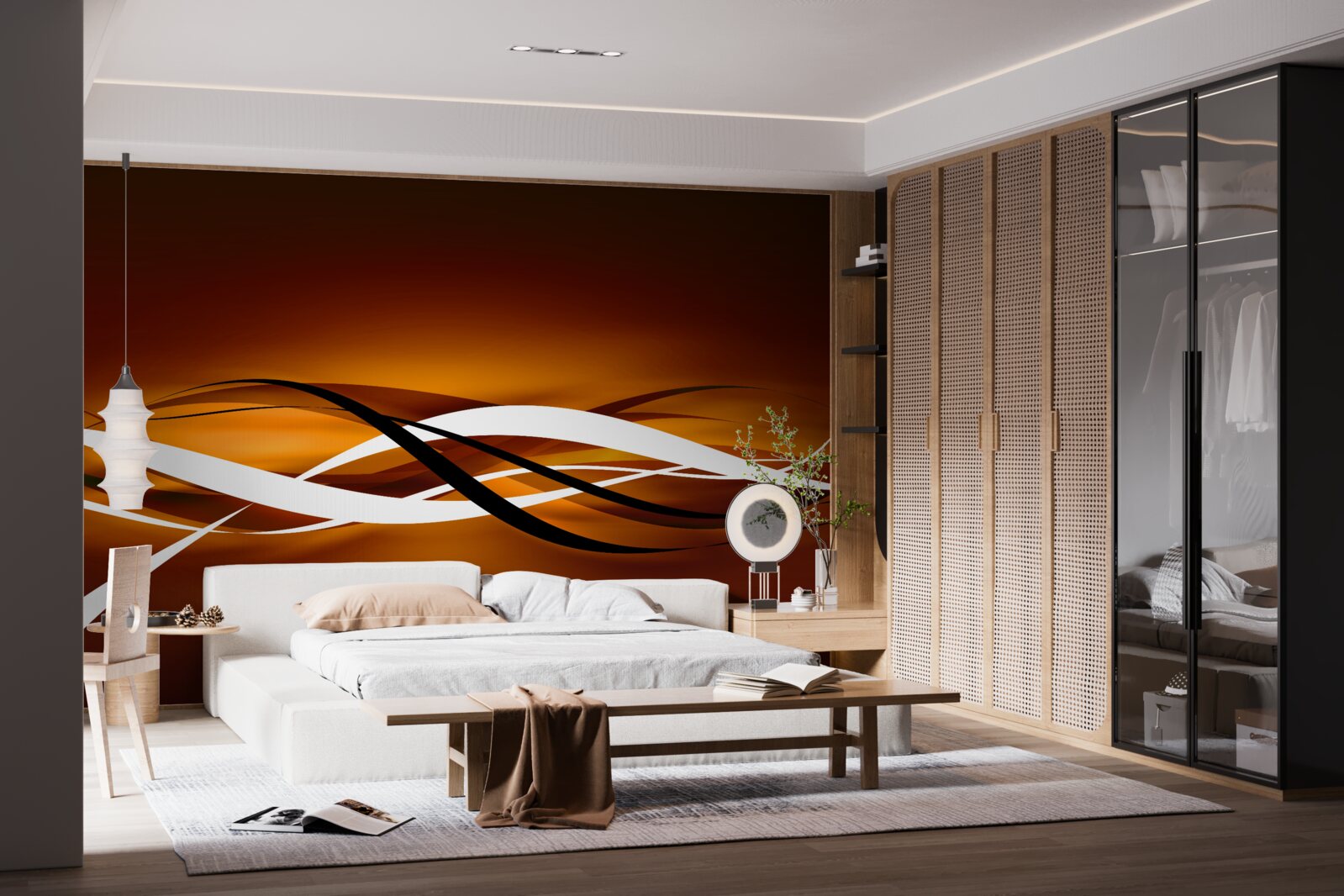 Fotobehang eindeloze bronzen paden