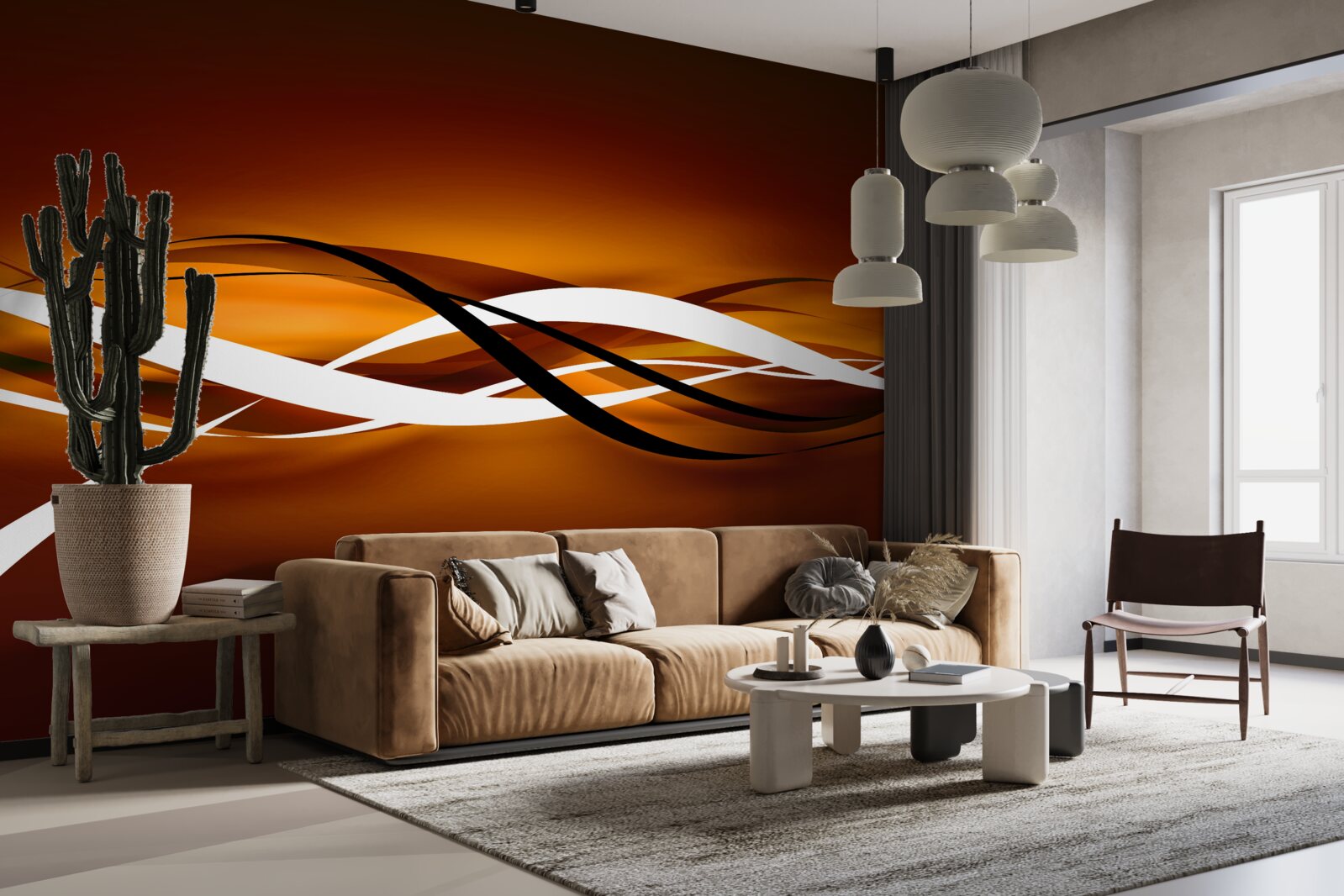 Fotobehang eindeloze bronzen paden