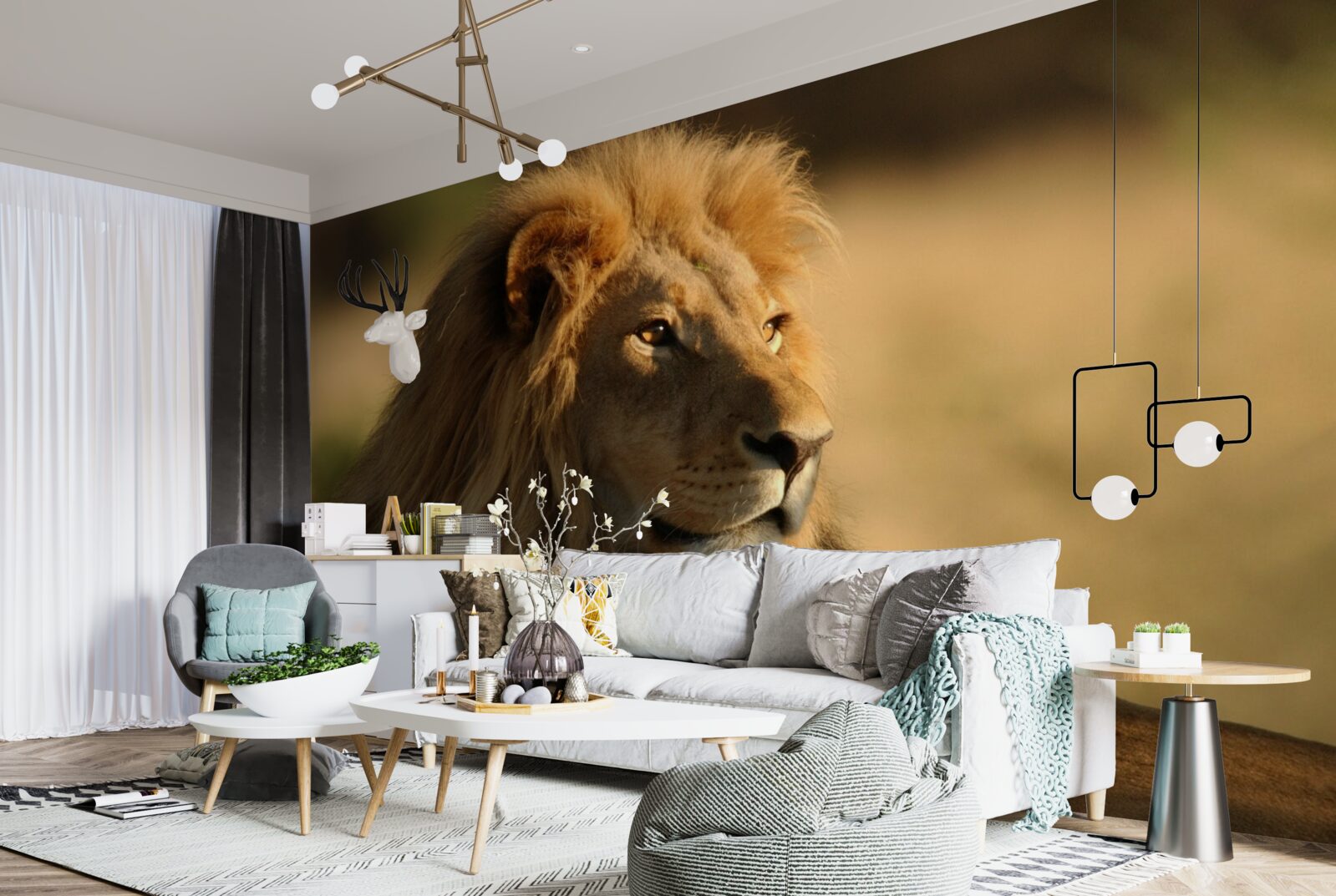 Fotobehang savanne monarch op vakantie